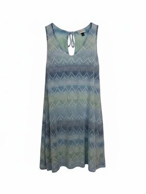 Sleeveless Blue Gradient Swim Coverup - Lightweight Beach Dress